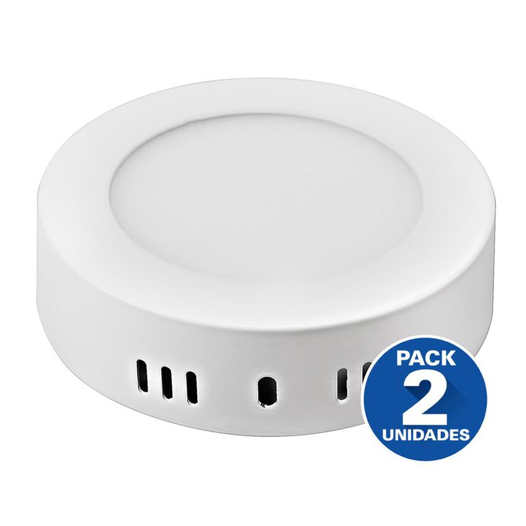 Set 2 Panel LED Redondo Sobrepuesto 12W/3000K