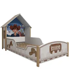 DECOCASA - Cama 1 plaza Infantil Vaquero