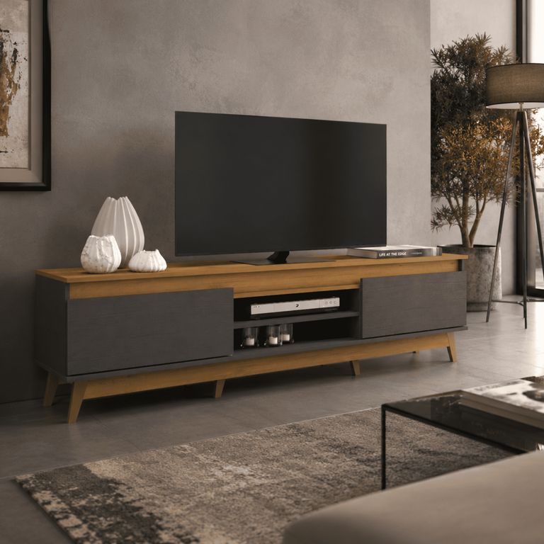 Rack TV 80 " Texas Roble/Grafito 180x50x32 cm