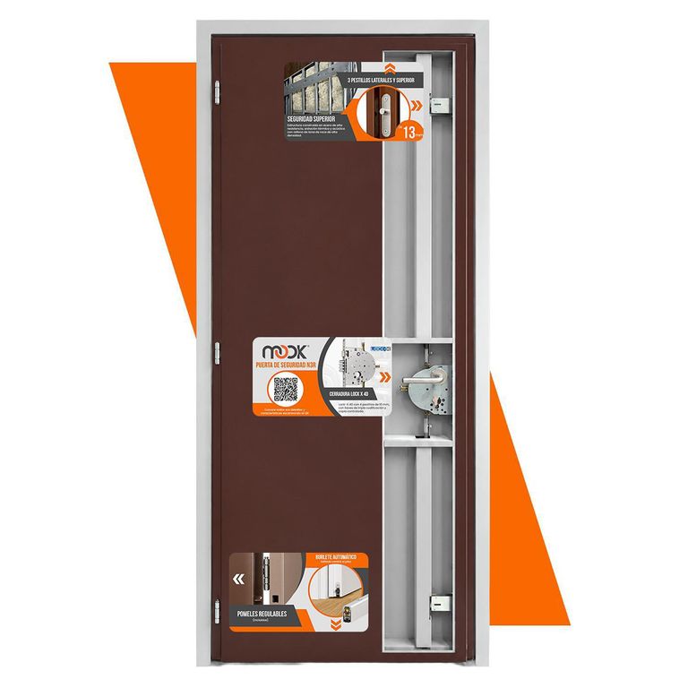 Puerta Exterior Acero 86x206 cm N3R Cafe