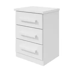 DI PORETTI - Velador 3 Cajón(es) Baiao 46x62x38 cm Blanco