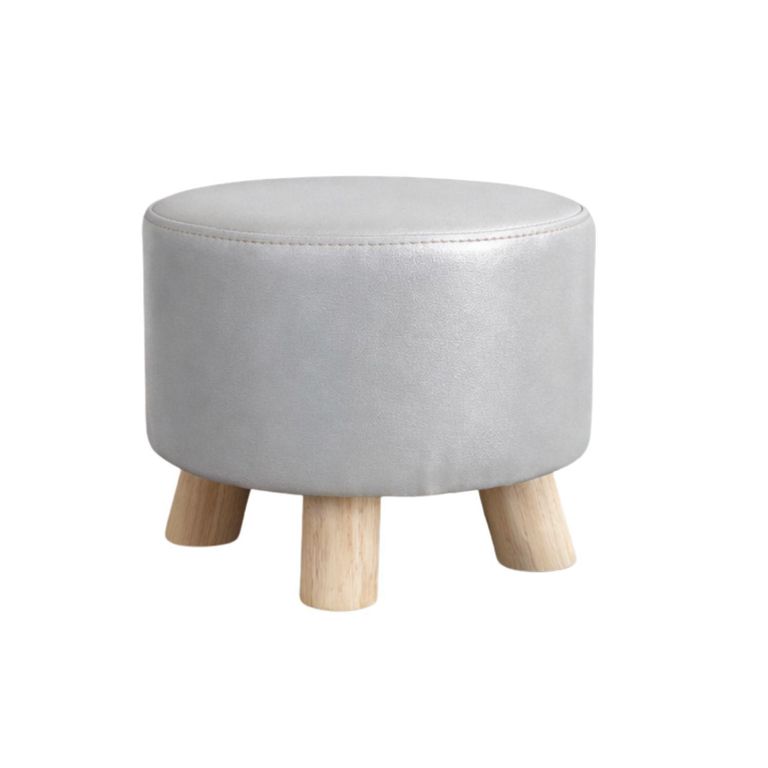 Mini Puff Redondo 27x25x27 cm Tela Gris