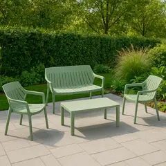 IDETEX - Juego de Living de Terraza Malaga 4 Personas Olivo