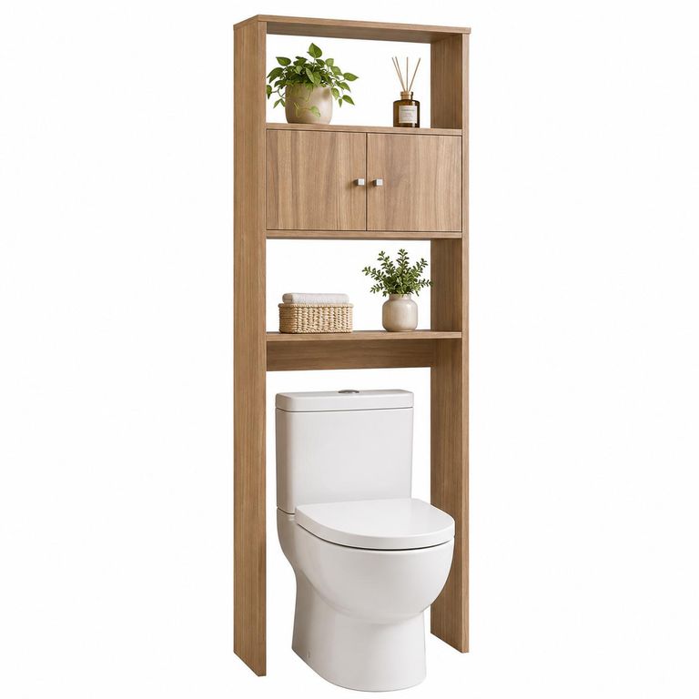 Organizador baño MDP 3 Nivel(es) 65x182x22 cm Nogal