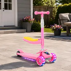 KIDSCOOL - Scooter Plegable con Asiento Rosado Desde 18 meses
