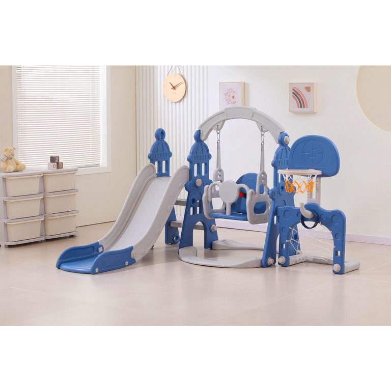 KIDSCOOL Resbalín Columpio Infantil 163x100x150 cm Azul