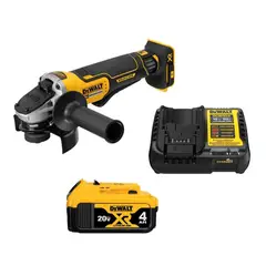 DEWALT - KIT Esmeril Brushless 20V + 1 Bateria 4 AH+ Cargador Rapido 20V