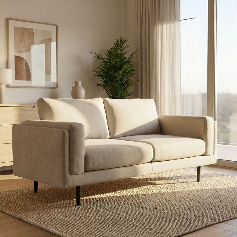 Sofá 2 cuerpos Maria 161x83x97 cm Beige