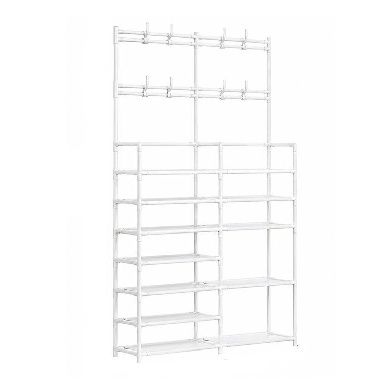 Estante Zapatero Organizador Metal 10 Nivel(es) 95x179x28 cm Blanco