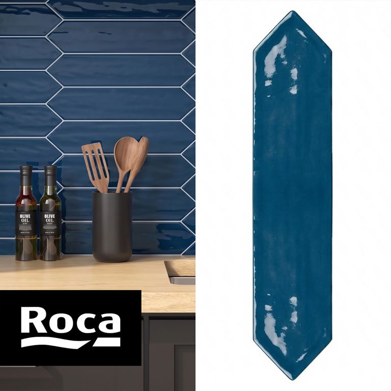 Cerámica 7.7x34.5 cm Flow Cosmic Shappire Picket Azul 1.1 m2