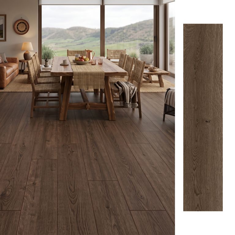 Porcelanato 23x120 cm Baywood Oak Marrón Oscuro 1.66 m2