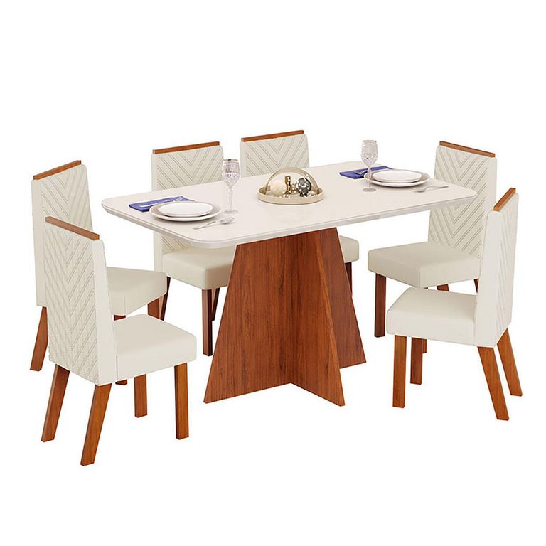 Juego de Comedor Siena Nara 4 Sillas Siena 4 Sillas Mesa Rectangular 136x90x79,6 Café