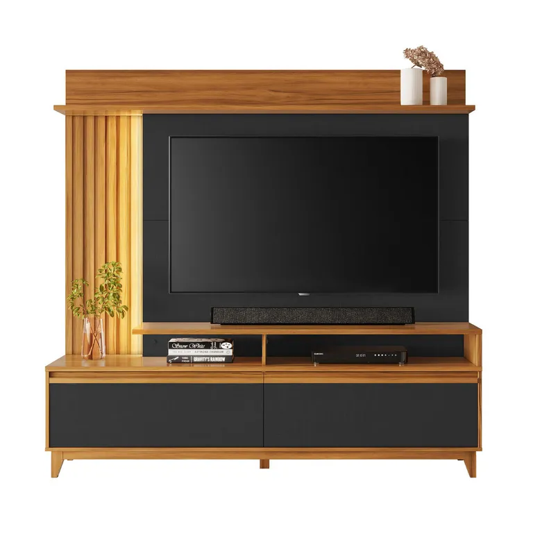 Home TV 60 " Olmo Negro 183x185.5x42.9 cm