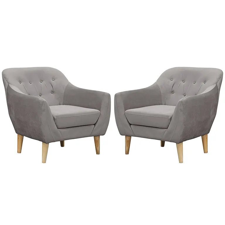 Set 2 Poltronas 1 cuerpo Norway 87x90x85 cm Gris