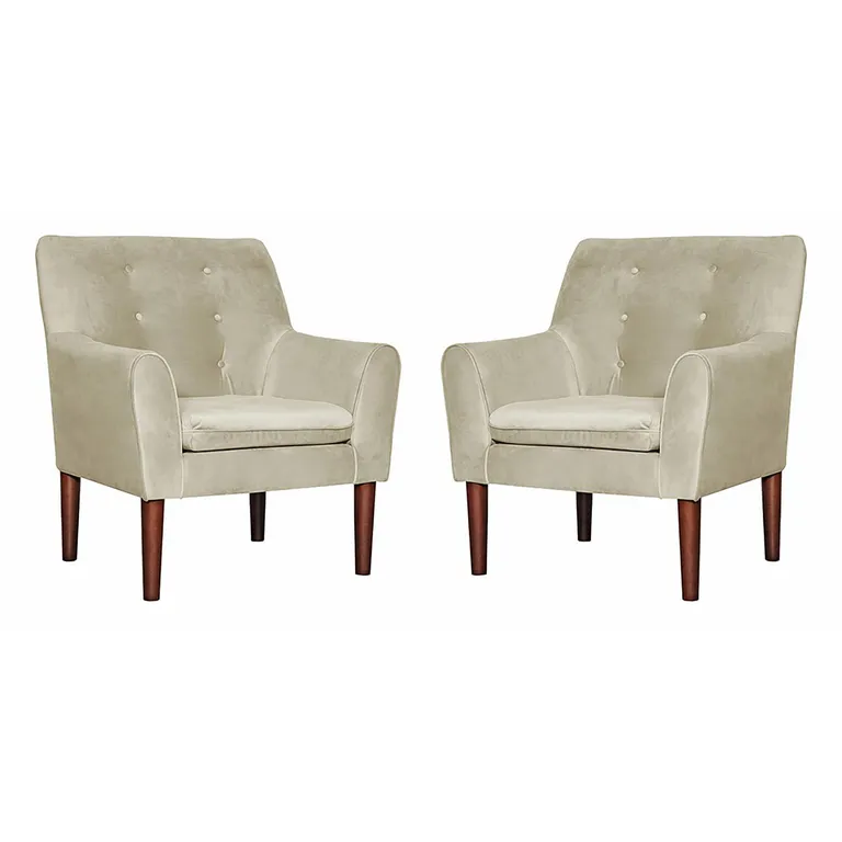 Set 2 Poltronas 1 cuerpo Bergen 78x98x70 cm Beige