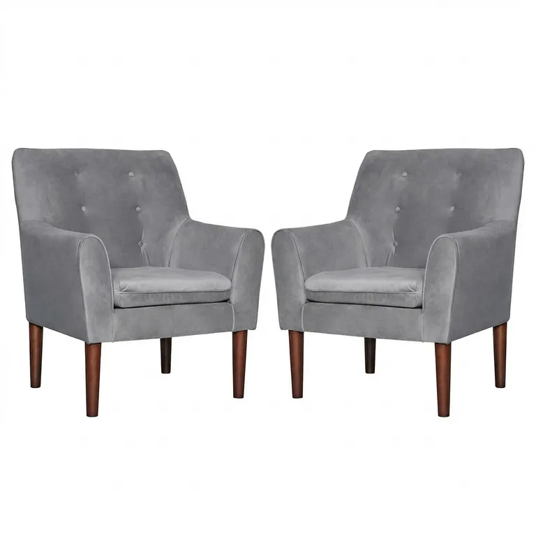 Set 2 Poltronas 1 cuerpo Bergen 78x98x90 cm Gris