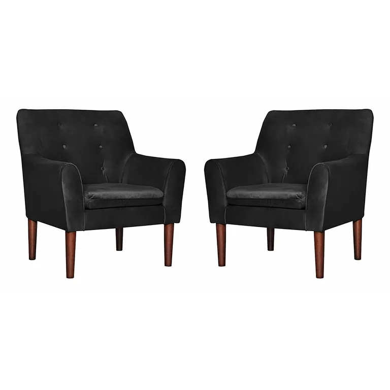 Set 2 Poltronas 1 cuerpo Bergen 78x98x70 cm Negro