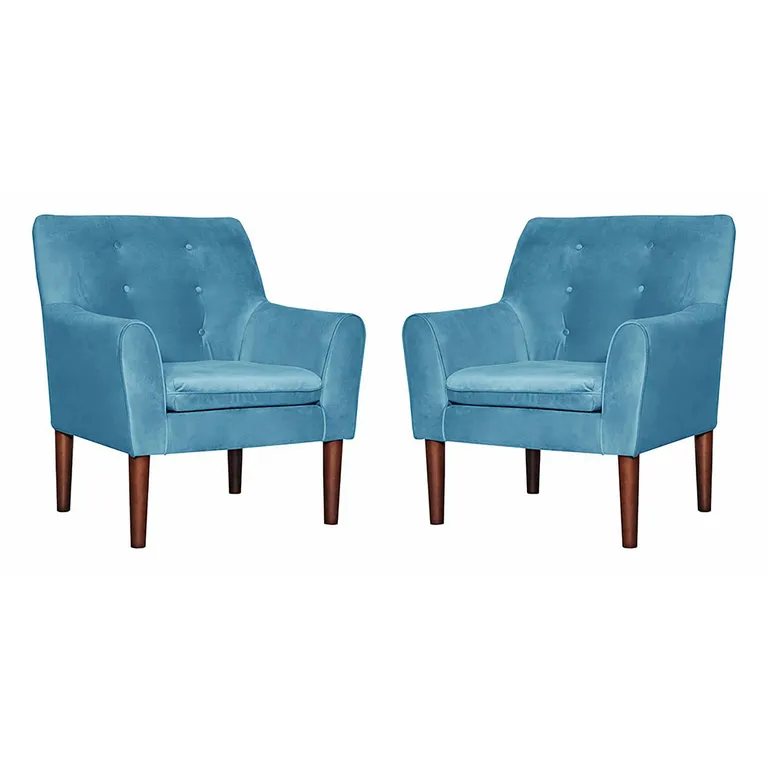 Set 2 Poltronas 1 cuerpo Bergen 78x98x90 cm Turquesa