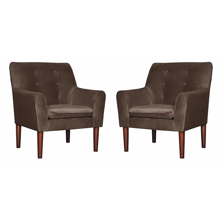 Set 2 Poltronas 1 cuerpo Bergen 78x98x70 cm Chocolate