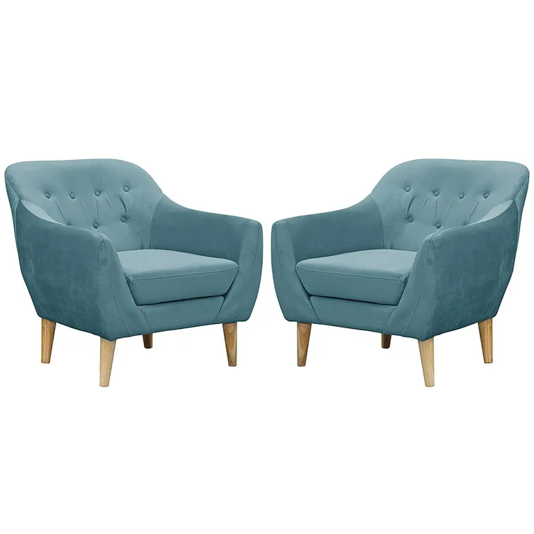 Set 2 Poltronas 1 cuerpo Norway 87x90x85 cm Turquesa