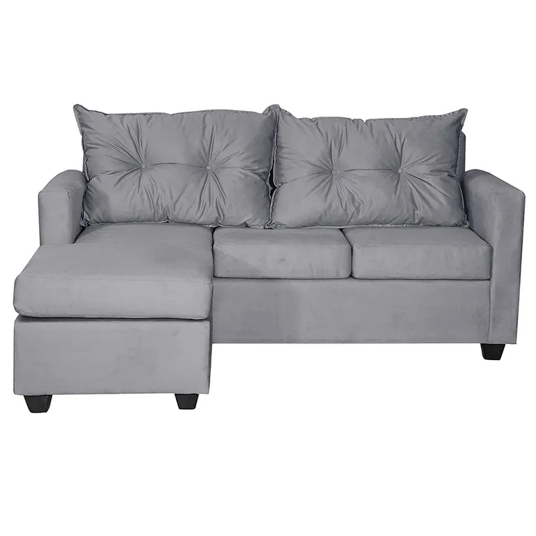 Seccional L 2 cuerpos Hamburgo 170x70x83 cm Gris