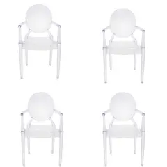 ALAIA HOME - Silla de Comedor Louis Ghost Blanco 93x53x47 cm