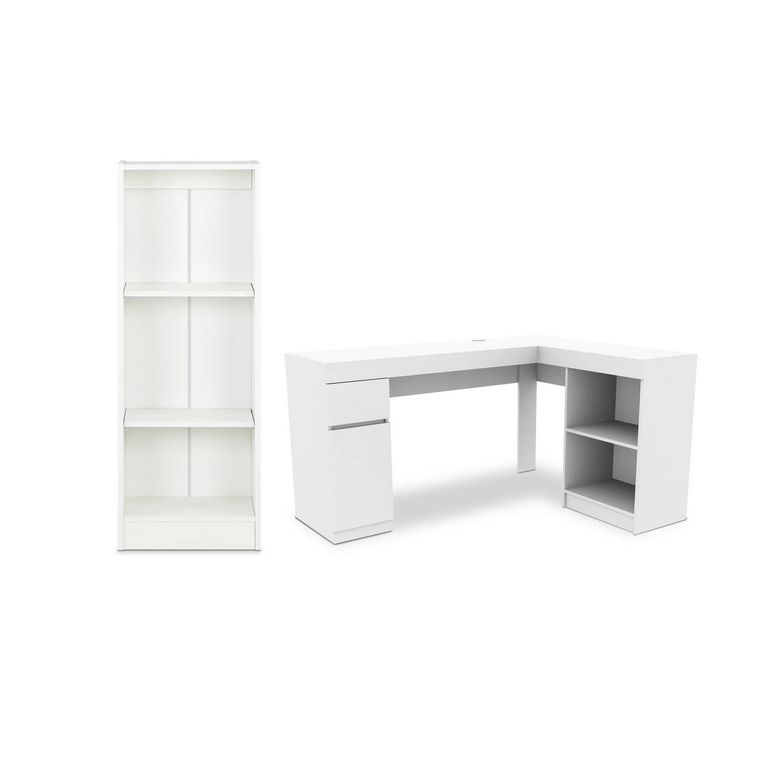 Combo Escritorio + Librero Palermo Blanco