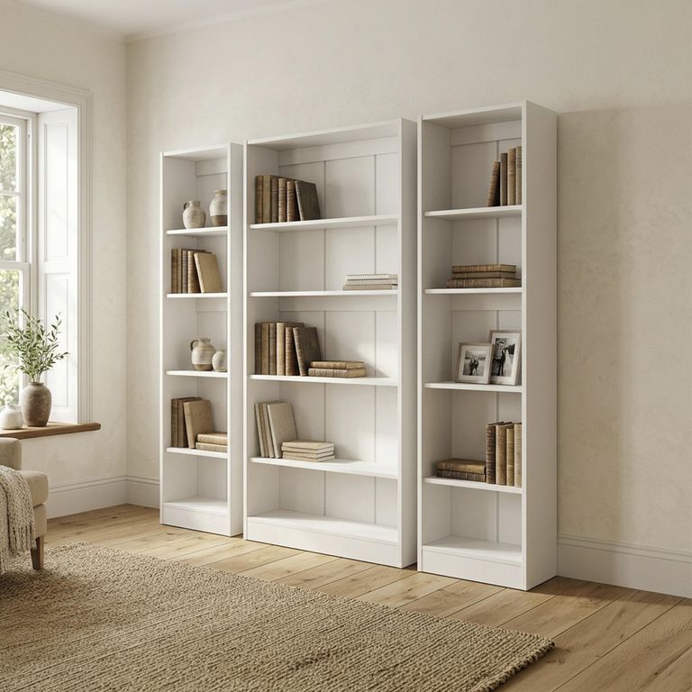 Combo 3 Libreros Melamina 4 Nivel(es) Blanco
