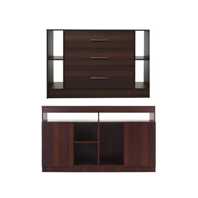 Combo Rack + Cómoda Chocolate