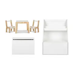 CIC - Combo Infantil Mesita + Librero + Baúl Blanco
