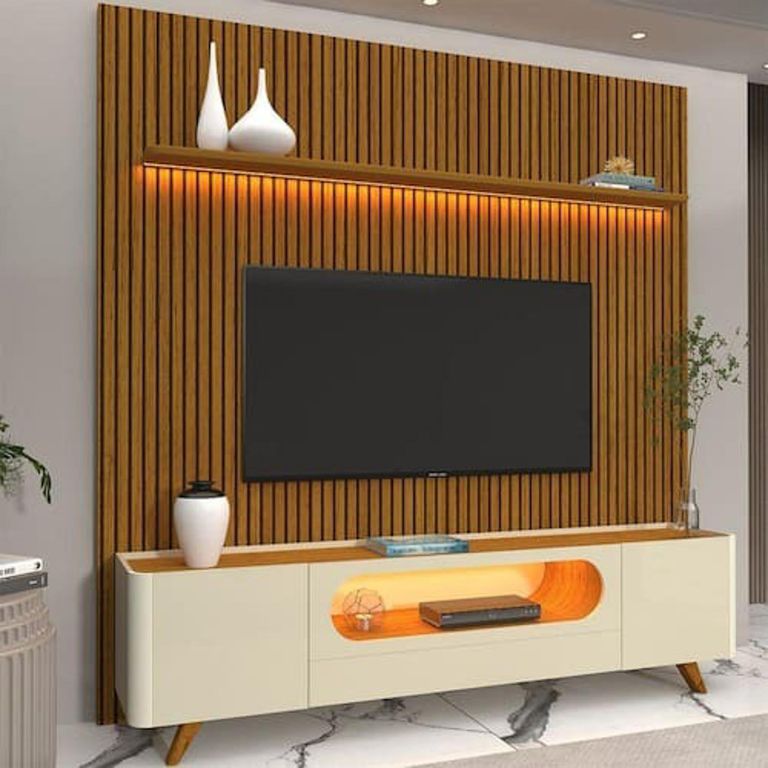 Rack + Panel TV 85 " Nobre Café/Off White