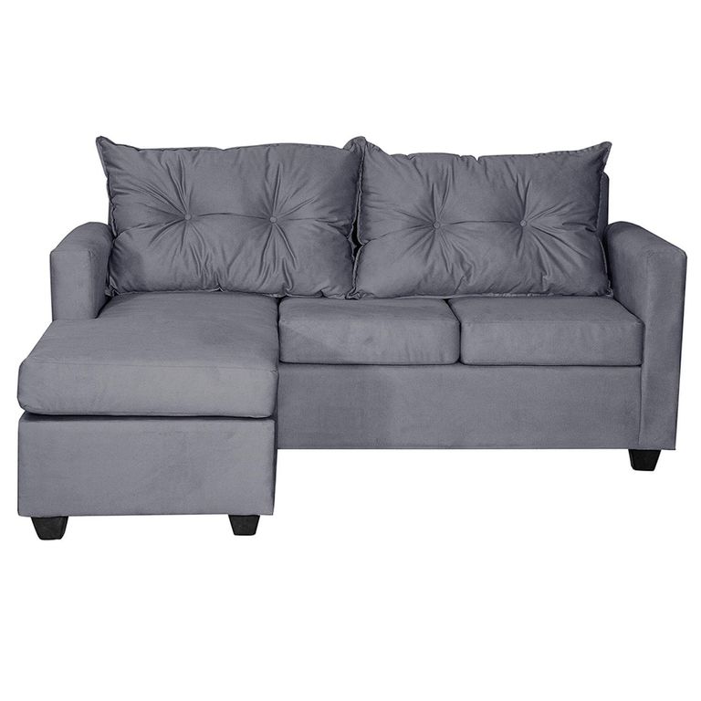 Seccional L 3 cuerpos Hamburgo 170x83x70 cm Gris Oscuro