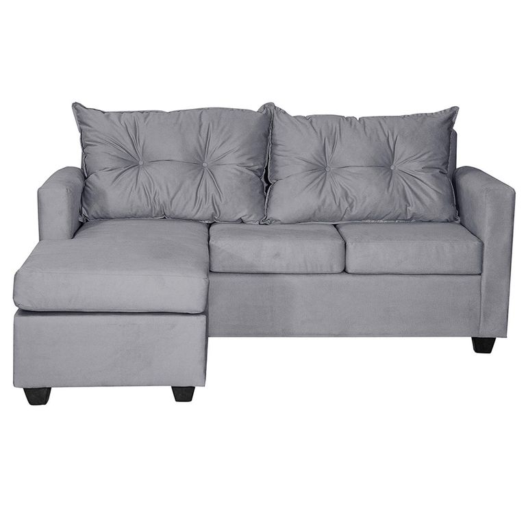 Seccional L 3 cuerpos Hamburgo 170x83x70 cm Gris