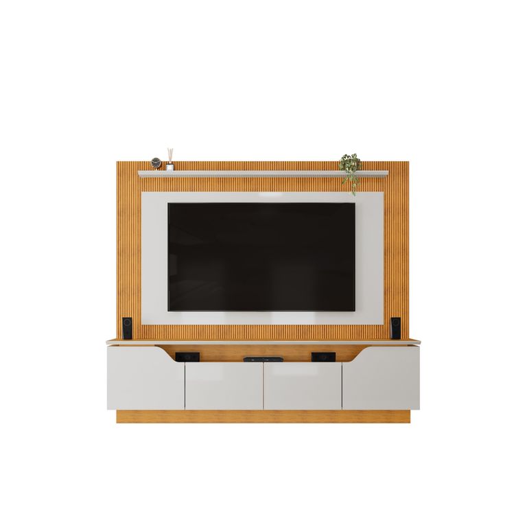 Home TV 70 " Titan Balí Café Claro 220x193x43 cm
