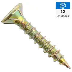 FIXSER - Tornillo Tirafondo Cabeza Phillips Madera 4 " 6 mm 12 unidad(es)