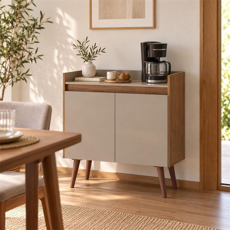 Buffet Retro Roble/Gris 79x38x85 cm