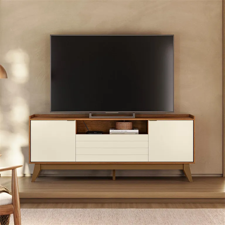 Rack TV 65 " Franca Canela/Blanco 160.4x64x36 cm