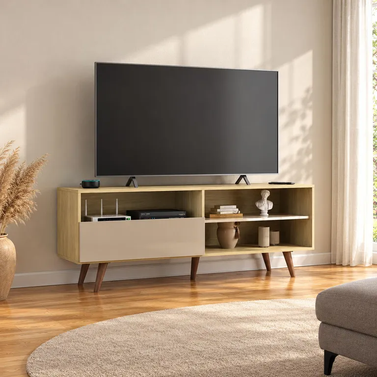 Rack TV 65 " Atacama Roble/Gris 150x62x36 cm
