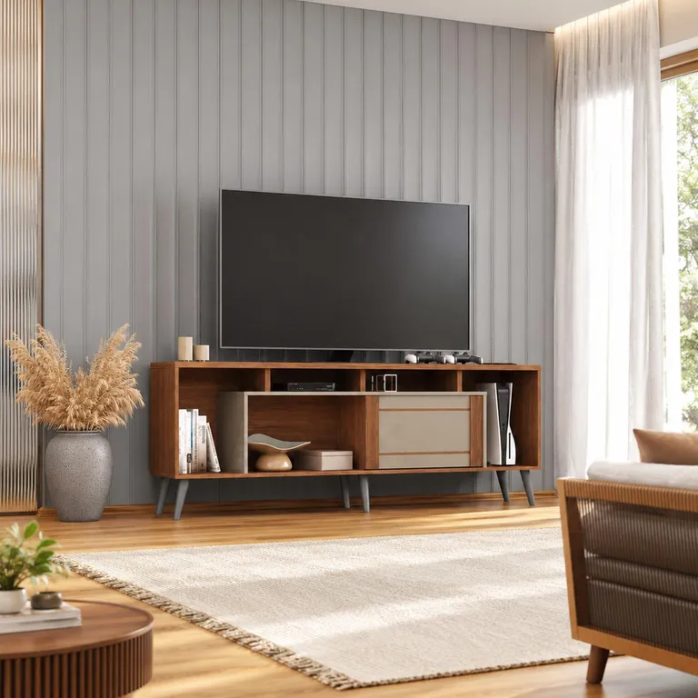 Rack TV 75 " Roma Nogal 180x65x34 cm