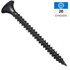 FIXSER - Tornillo Autoperforante Cabeza Phillips Yeso-Cartón 1-5/8 " 5 mm 20 Unidades