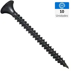 FIXSER - Tornillo Autoperforante Cabeza Phillips Yeso-Cartón 2 " 6 mm 10 Unidades