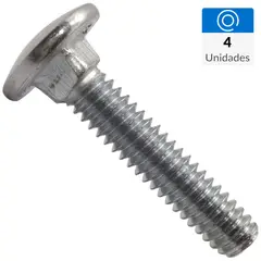 FIXSER - Perno coche 1/4" x 1 1/2" 4 unidades