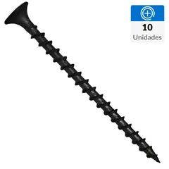 FIXSER - Tornillo Autoperforante Cabeza Phillips Yeso-Cartón 6 " 6 mm 10 Unidades