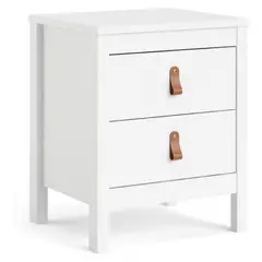 TVILUM - Velador 2 Cajón 43,6x54,1x38,4 cm Blanco