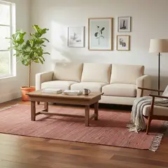 JUST HOME COLLECTION - Alfombra Revibe 120x170 cm Poliéster Burdeo