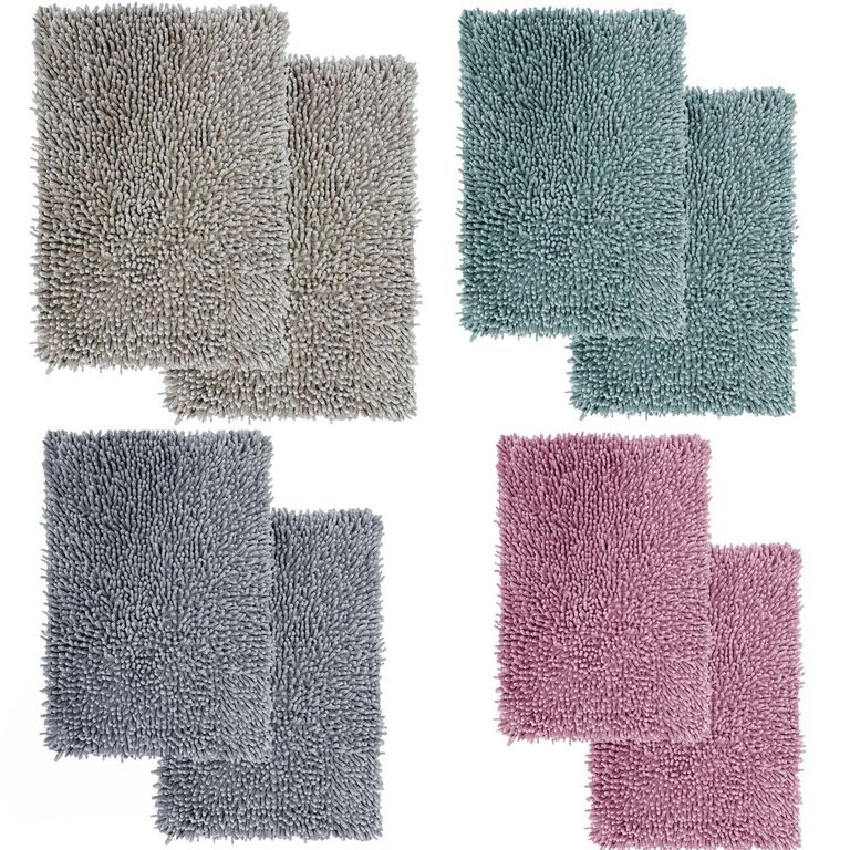 Set 2 Pisos de Baño ELITE 40x60 cm Algodón Colores Surtidos
