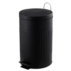 JUST HOME COLLECTION - Basurero Relieve 12 Litros Metal Negro