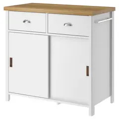 JUST HOME COLLECTION - Isla Cocina Americana Texas Blanca Denver