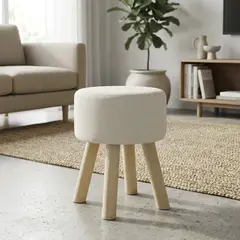 JUST HOME COLLECTION - Puff redondo beige Beige
