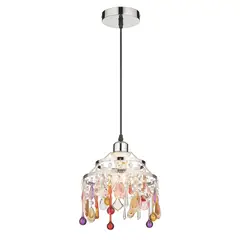 JUST HOME COLLECTION - Lámpara de Colgar Decorativa Acero Incoloro/Transparente 30 W 22 cm